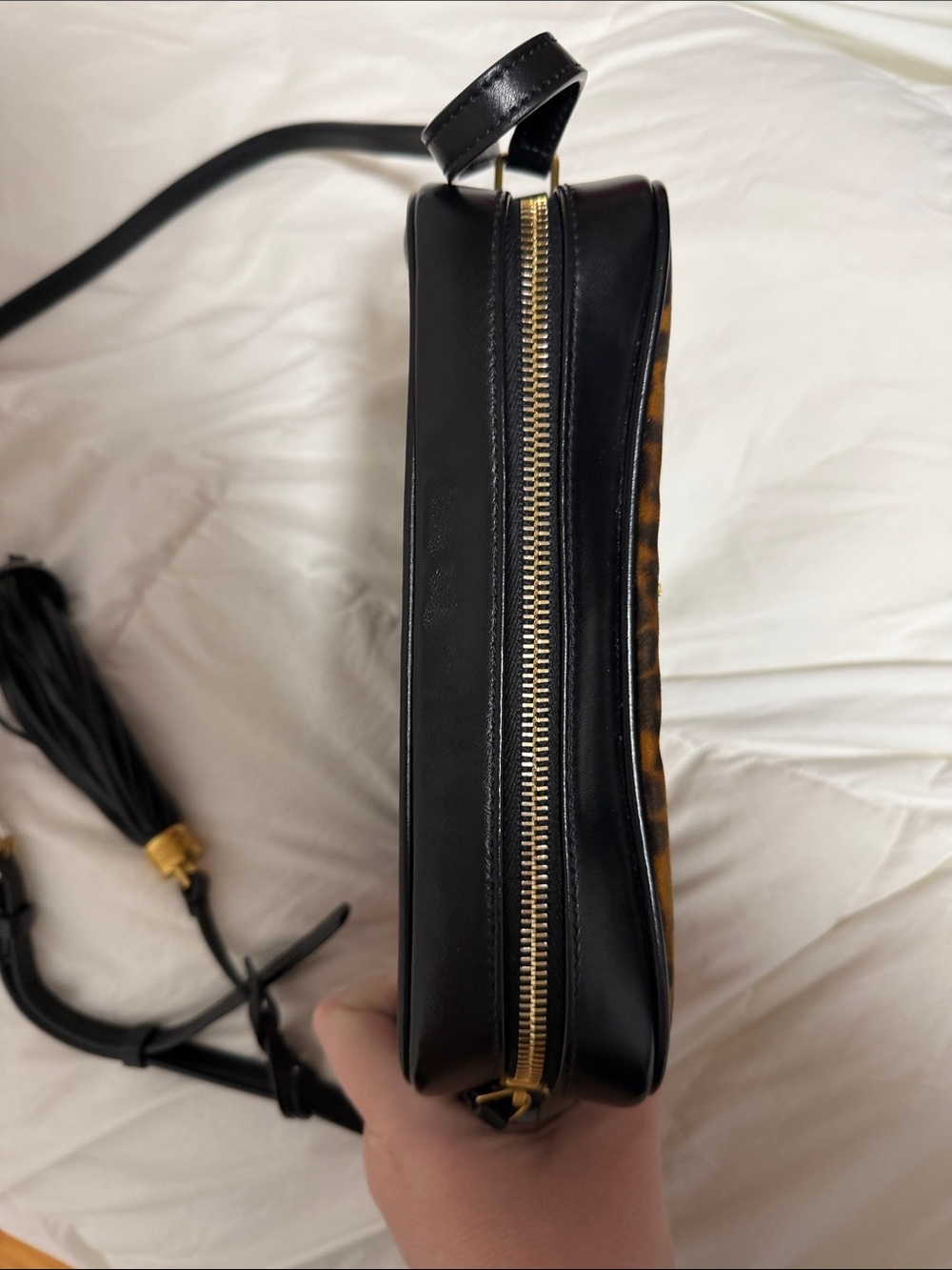 Yves Saint Laurent Leopard Print Camera Bag with Tassel - Picture 11 of 14